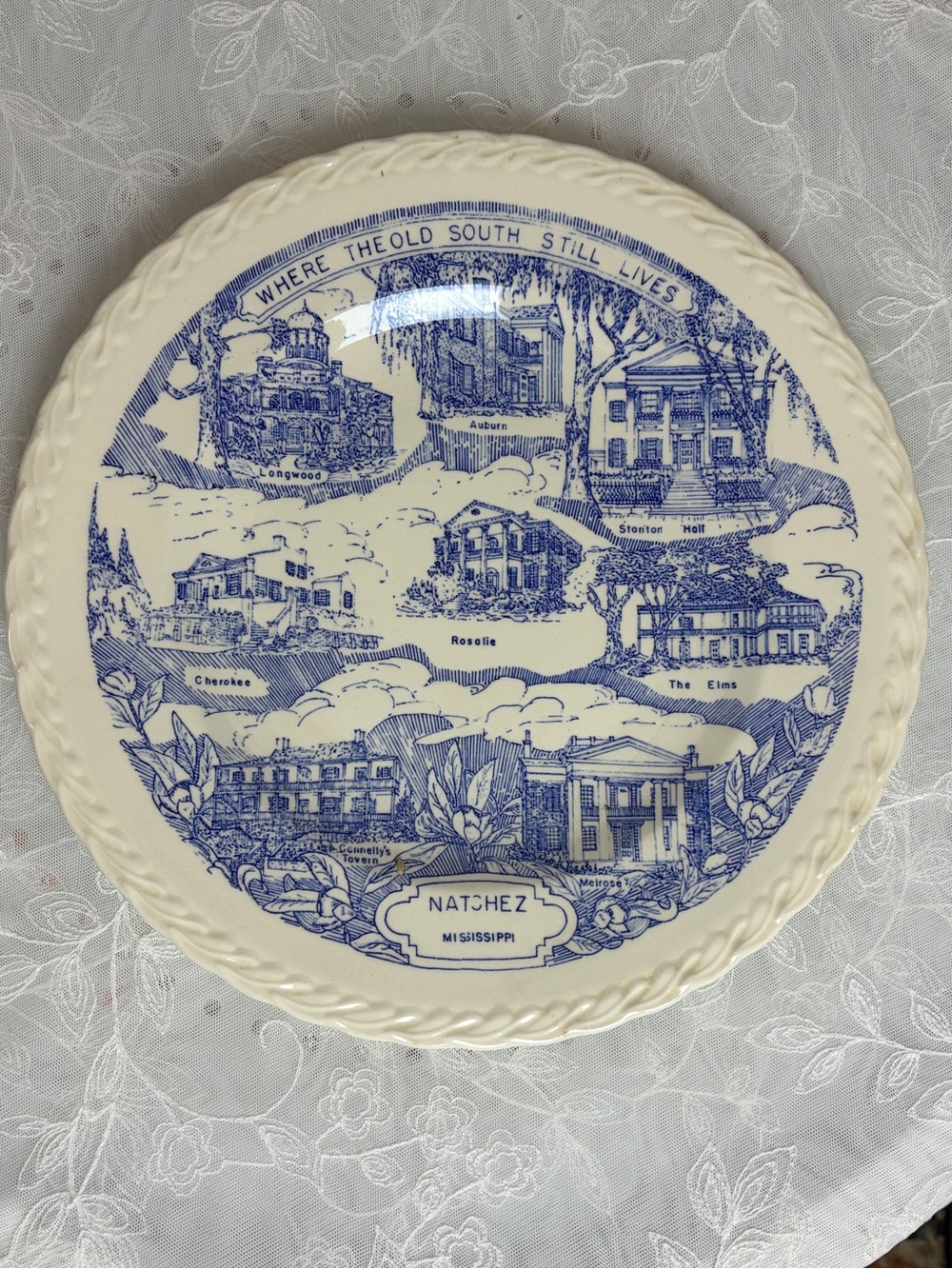 Vintage Vernon Kilns Natchez MS Collector Plate Dixie Furniture Co 40s